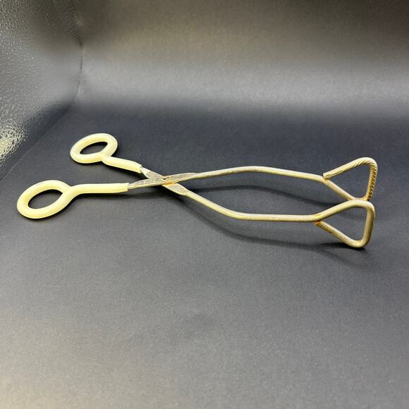 Vintage EKCO USA 10" Tongs White Rubber Handles - Picture 7 of 10